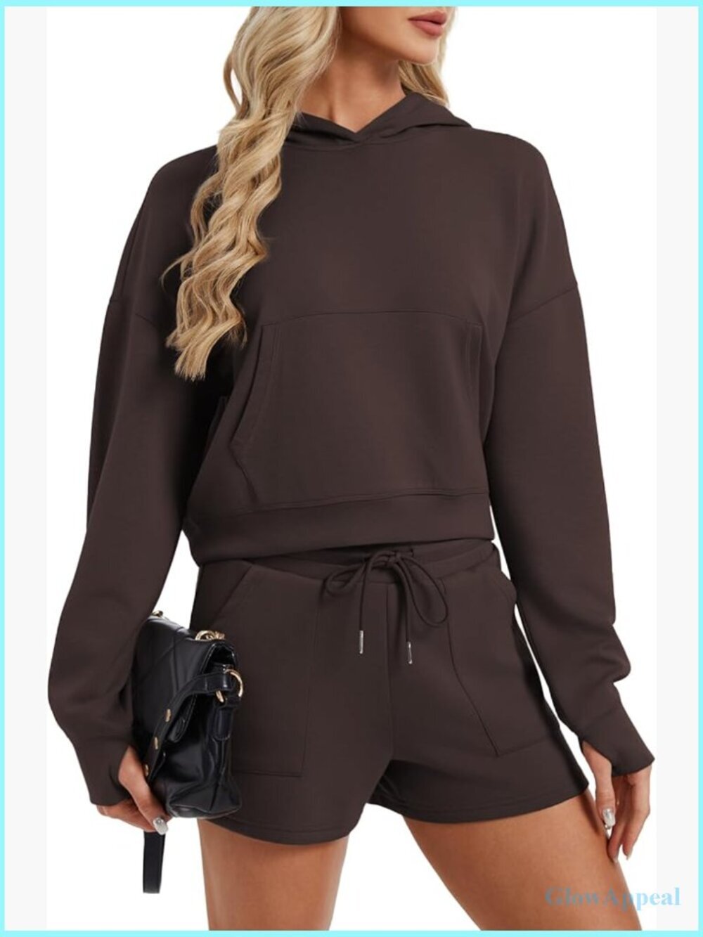 Women's 2 Piece Scuba Hoodie and Shorts Set Athleisure Lounge Outfit